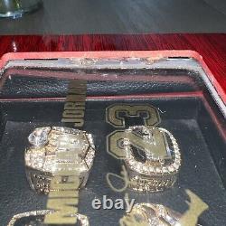 Michael Jordan Chicago Bulls Championship 6 Ring Set With Wooden Display Box