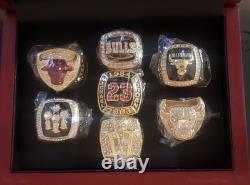 Michael Jordan Chicago Bulls NBA Basketball Championship Memorabilia Set W Box