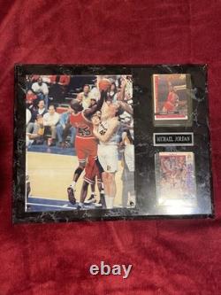 Michael Jordan Chicago Bulls Vintage Basketball Plaque Photo 2 Cards 1993 Finals