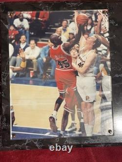 Michael Jordan Chicago Bulls Vintage Basketball Plaque Photo 2 Cards 1993 Finals