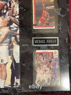 Michael Jordan Chicago Bulls Vintage Basketball Plaque Photo 2 Cards 1993 Finals