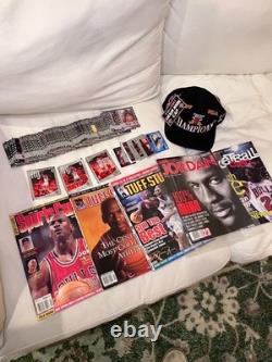Michael Jordan Collection of Magazines, Cards, Stickers & Hat