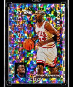 Michael Jordan DIAMOND REFRACTOR SILVER MOSAIC Holo SP Insert 1996 Topps Rare
