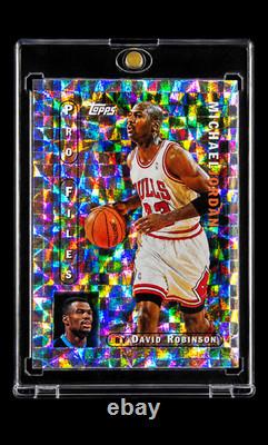 Michael Jordan DIAMOND REFRACTOR SILVER MOSAIC Holo SP Insert 1996 Topps Rare