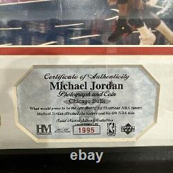 Michael Jordan! Last Shot Upper Deck Photo and Collector Gold Coin COA