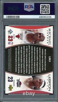 Michael Jordan Lebron James 2005 Upper Deck Basketball Card #LJMJ4 Graded PSA 9