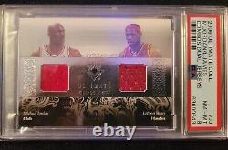Michael Jordan / Lebron James Ultimate Collection Game Used Jersey /75 PSA 8