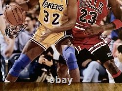 Michael Jordan & Magic Johnson Signed Autographed Photo 8x10 Chicago Bulls