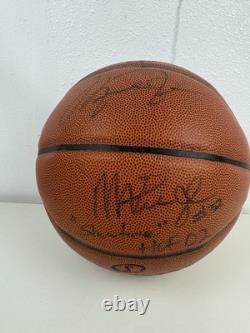 Michael Jordan Magic Johnson Signed Basketball HOF 2002