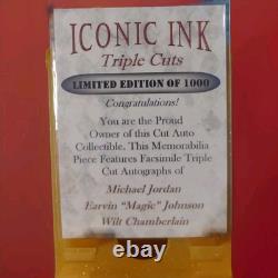 Michael Jordan Magic JohnsonWilt Chberlain Triple Autograph
