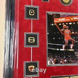 Michael Jordan Memorabilia Framed Chicago Bulls Rings