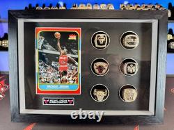 Michael Jordan NBA Championship Rings Display Art Chicago Bulls With 6 Rings
