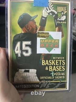 Michael Jordan NBA VERY RARE 1 Of 45 Autographed SIGNED Baseball Card COA