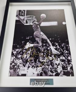 Michael Jordan New big autographed cotton canvas Hand Signed FRAMED withCOA
