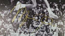 Michael Jordan New big autographed cotton canvas Hand Signed FRAMED withCOA
