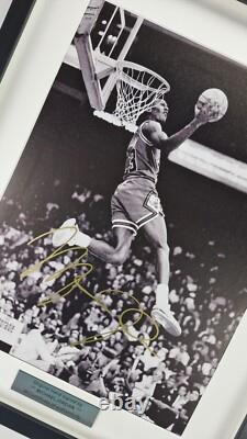 Michael Jordan New big autographed cotton canvas Hand Signed FRAMED withCOA