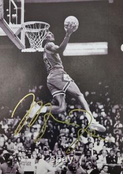 Michael Jordan New big autographed cotton canvas Hand Signed FRAMED withCOA