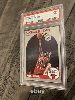 Michael Jordan PSA 7 NBA Hoops 1990 #65 Card Collector Goat Chicago Bulls INVEST