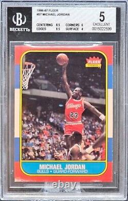 Michael Jordan RC Rookie #57 BGS 5 Excellent (Bulls) 1986-87 Fleer Basketball