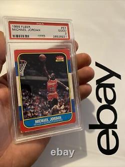 Michael Jordan ROOKIE PSA 2 Fleer 1986 Collector Card Vintage Chicago #57 GIFT