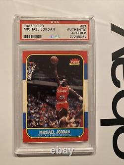 Michael Jordan ROOKIE PSA Authentic Altered Fleer 1986 Last Dance #57 Chicago