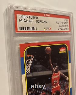 Michael Jordan ROOKIE PSA Authentic Altered Fleer 1986 Last Dance #57 Chicago