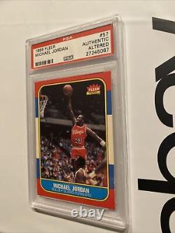 Michael Jordan ROOKIE PSA Authentic Altered Fleer 1986 Last Dance #57 Chicago