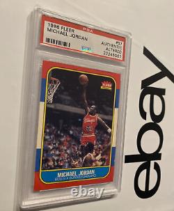 Michael Jordan ROOKIE PSA Authentic Altered Fleer 1986 Last Dance #57 Chicago