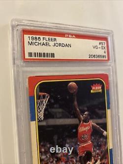 Michael Jordan Rookie Card PSA 4 Fleer #57 MJ Collector INVESTMENT 1986 Man Cave