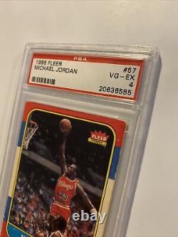 Michael Jordan Rookie Card PSA 4 Fleer #57 MJ Collector INVESTMENT 1986 Man Cave