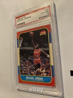 Michael Jordan Rookie Card PSA 4 Fleer #57 MJ Collector INVESTMENT 1986 Man Cave