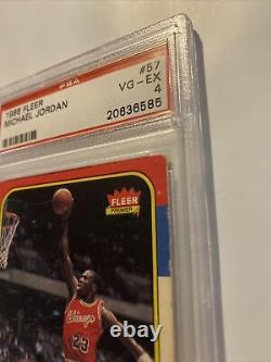 Michael Jordan Rookie Card PSA 4 Fleer #57 MJ Collector INVESTMENT 1986 Man Cave