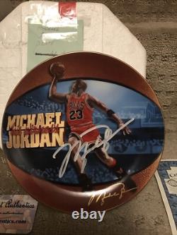 Michael Jordan Signed Auto His Airness Collection Basketball NBA Champion Plate