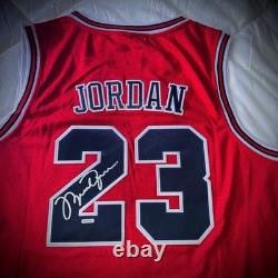 Michael Jordan Signed Bulls Jersey #23 Autographed Red With COA and Hologram