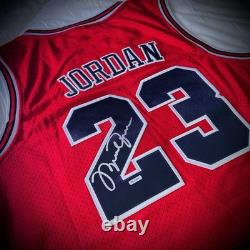 Michael Jordan Signed Bulls Jersey #23 Autographed Red With COA and Hologram