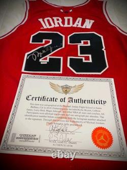Michael Jordan Signed Chicago BULLS Jersey #23 Autograph Red Auto COA HOLO