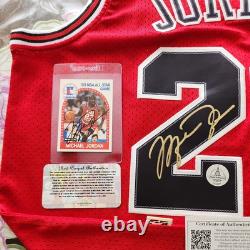Michael Jordan Signed Chicago Bulls Jersey Basketball Signed Card