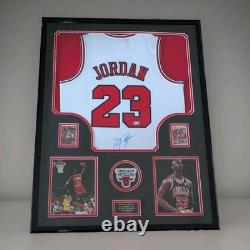 Michael Jordan Signed Framed Jersey Authenticated + COA Chicago Bulls