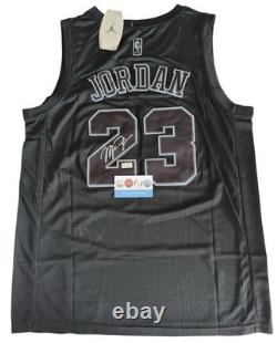 Michael Jordan Signed Jersey NBA FINALS Game #23 Chicago Bulls MJ Black withCOA