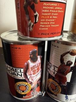 Michael Jordan Upper Deck Finals Shots Tin Can Set 1-6 Sealed NEW with Pack Inside
