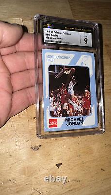 Michael Jordan Vintage Card CSG 9 Mint UNC Coca Cola Collector Tarheel 1989 GIFT