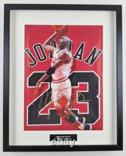 Michael Jordan cotton canvas framed WithCOA Hand Signed +Free shipping worldwide