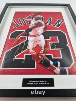 Michael Jordan cotton canvas framed WithCOA Hand Signed +Free shipping worldwide