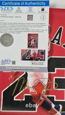 Michael Jordan cotton canvas framed WithCOA Hand Signed +Free shipping worldwide
