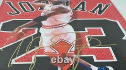 Michael Jordan cotton canvas framed WithCOA Hand Signed +Free shipping worldwide