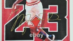 Michael Jordan cotton canvas framed WithCOA Hand Signed +Free shipping worldwide