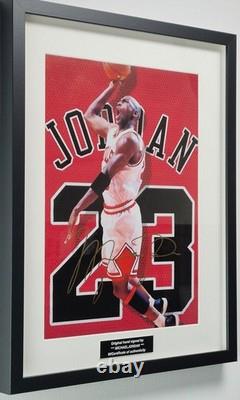 Michael Jordan cotton canvas framed WithCOA Hand Signed +Free shipping worldwide