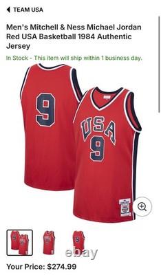 Mitchell & Ness Michael Jordan Red Team USA 1984 Authentic Jersey Size L (NEW)