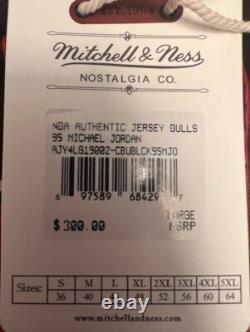 NEW wTAGS Mitchell & Ness Authentic Michael Jordan Bulls sz 44 L Air Jordan Pin