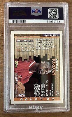 NICE 1996 Topps MICHAEL JORDAN Seasons Best Card PSA 8 NM-MT En Fuego